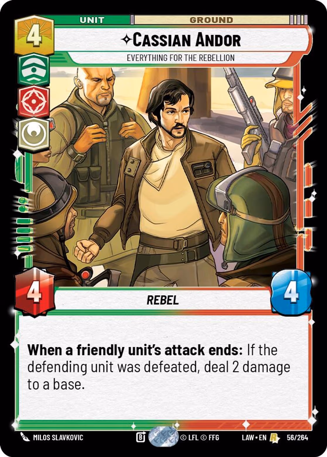Cassian Andor - Everything for the Rebellion LAW-056 Star Wars Unlimited card