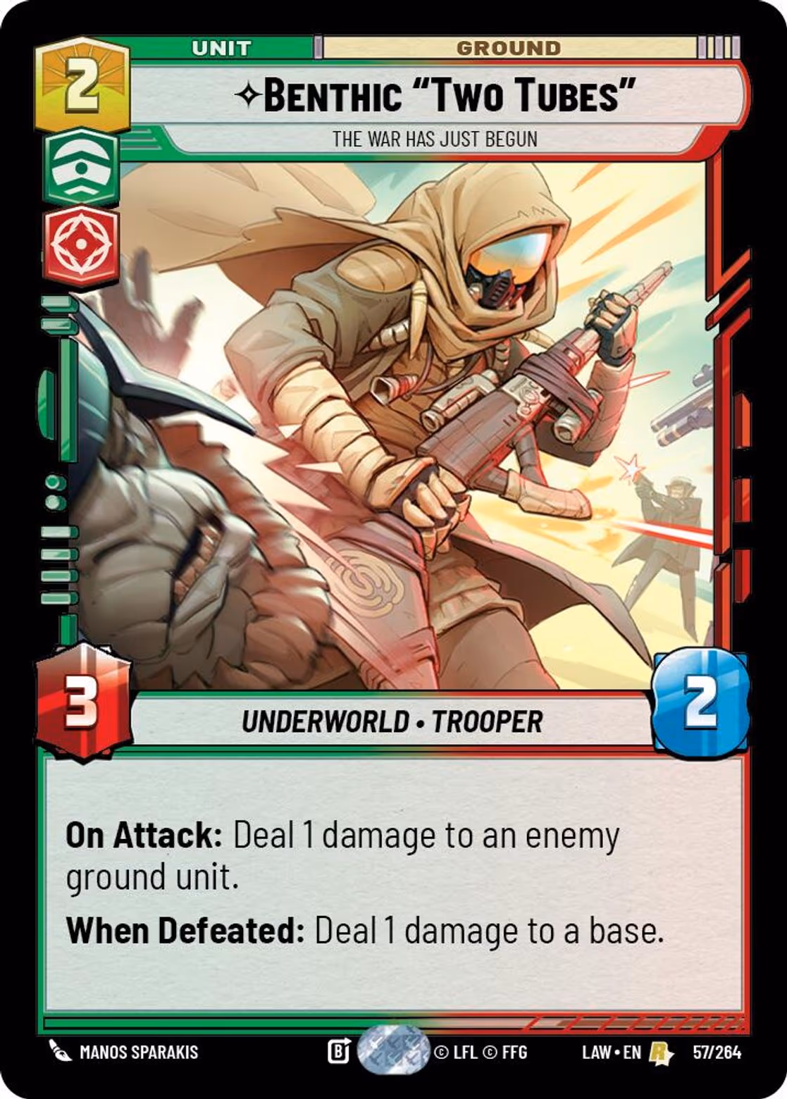 Benthic "Two Tubes" - The War Has Just Begun LAW-057 Star Wars Unlimited card