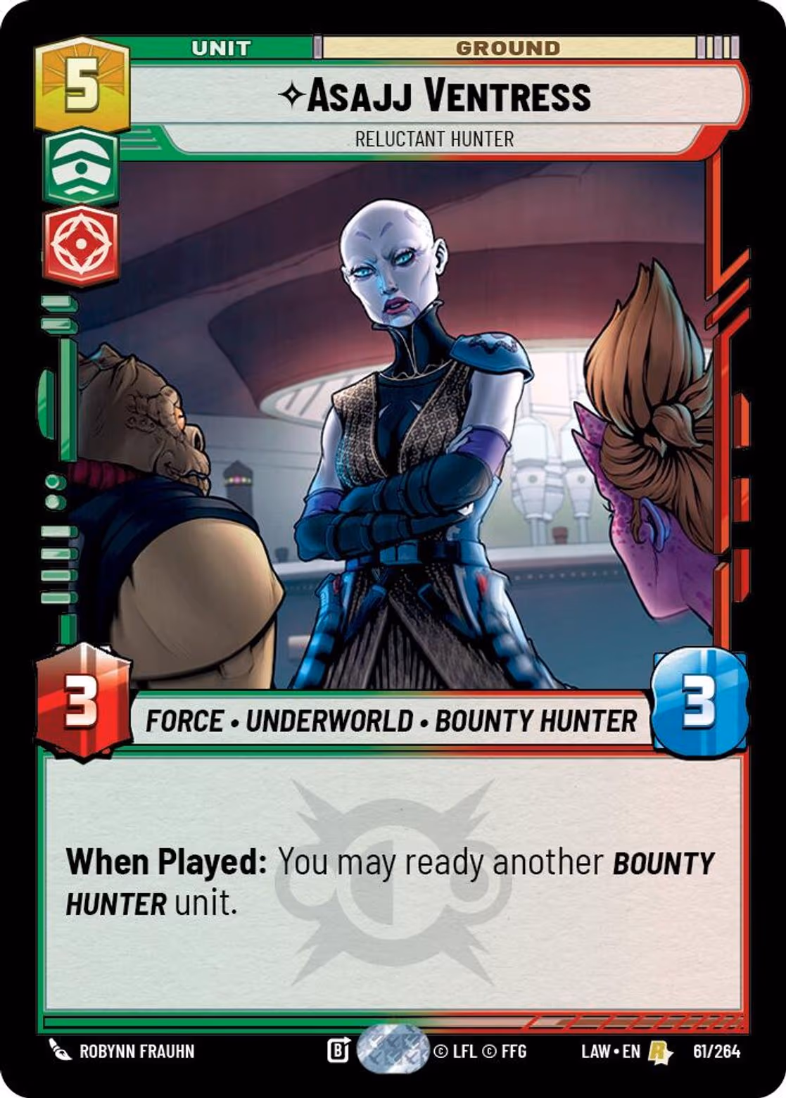 Asajj Ventress - Reluctant Hunter LAW-061 Star Wars Unlimited card