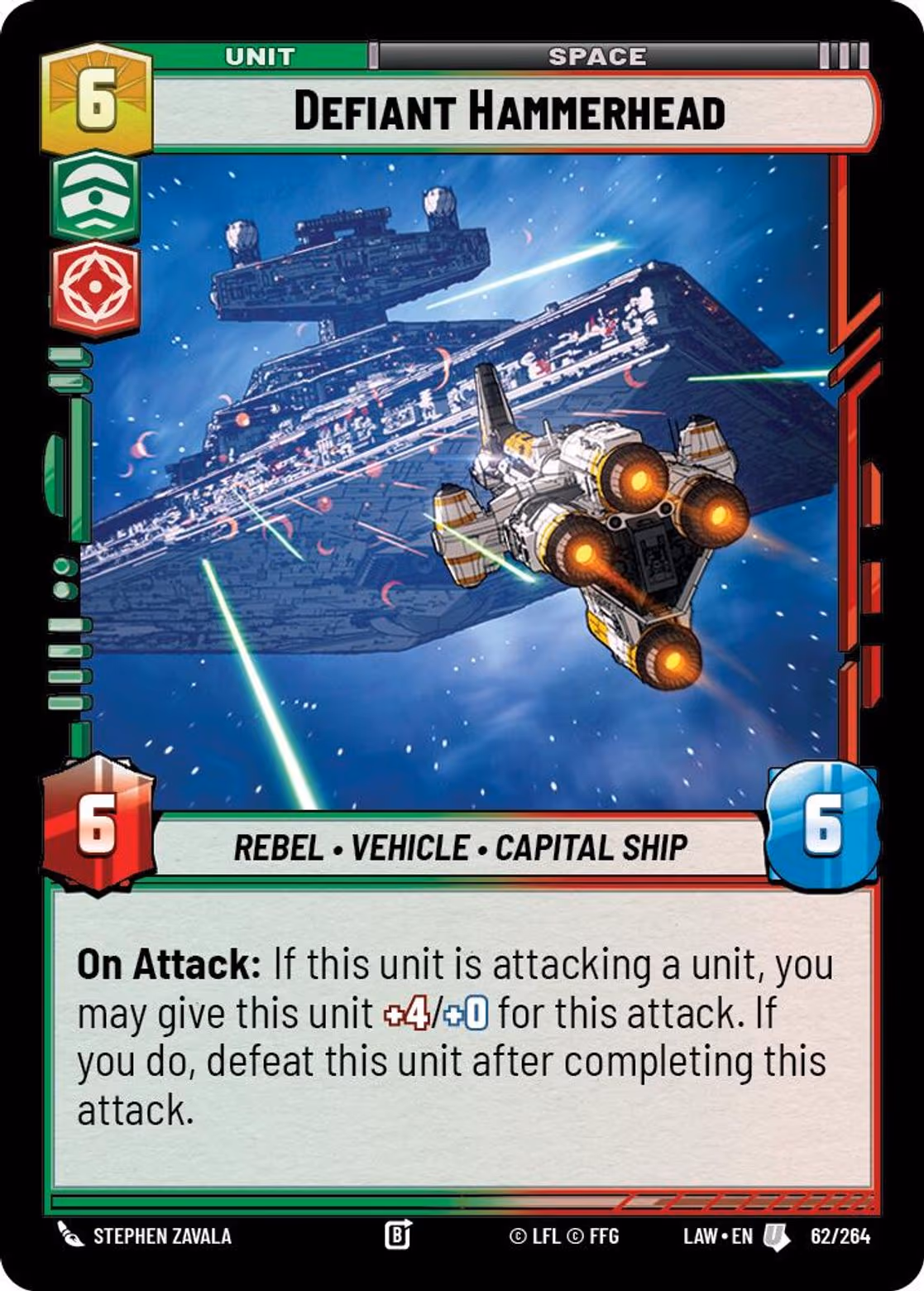 Defiant Hammerhead LAW-062 Star Wars Unlimited card