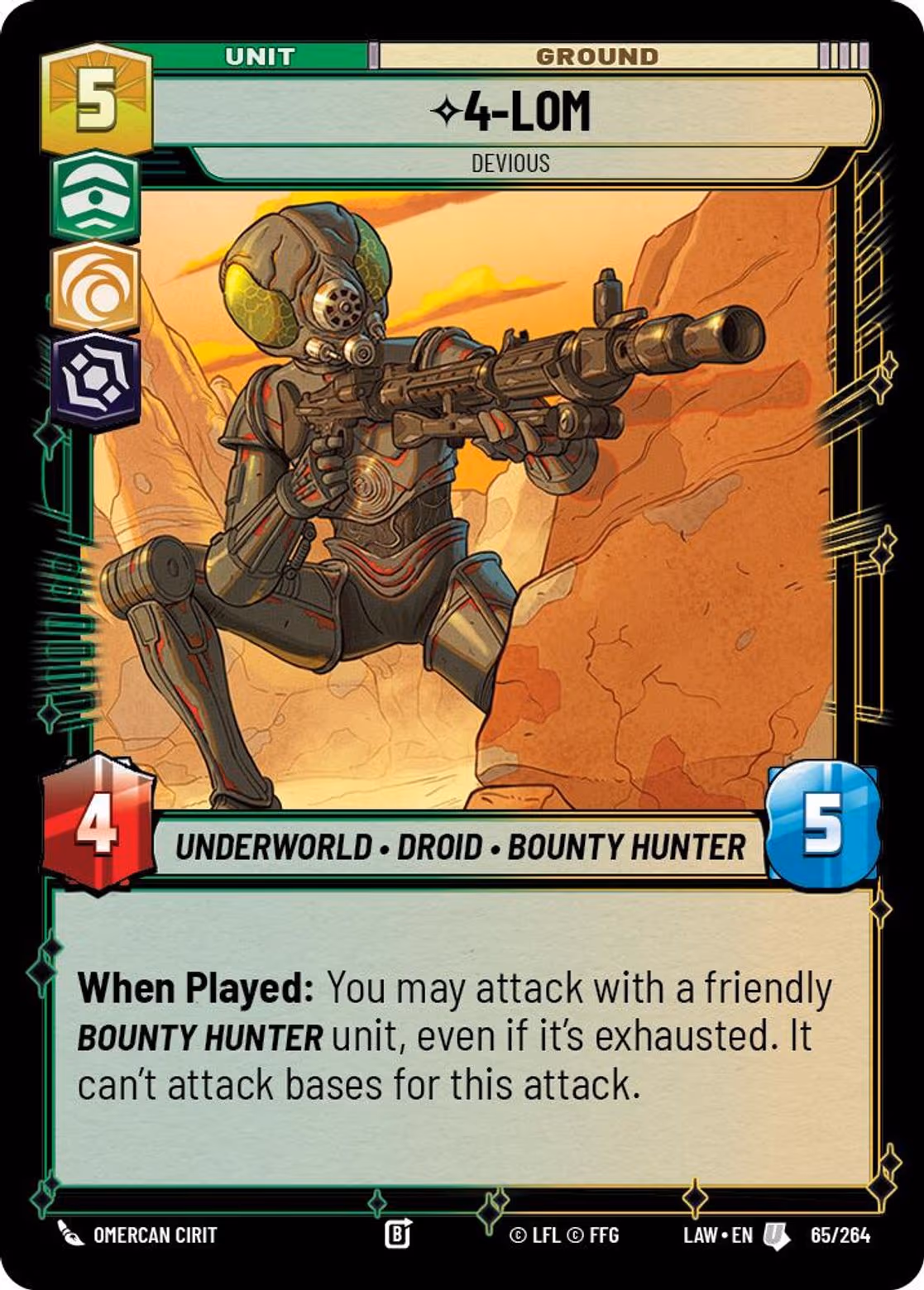 4-LOM - Devious LAW-065 Star Wars Unlimited card