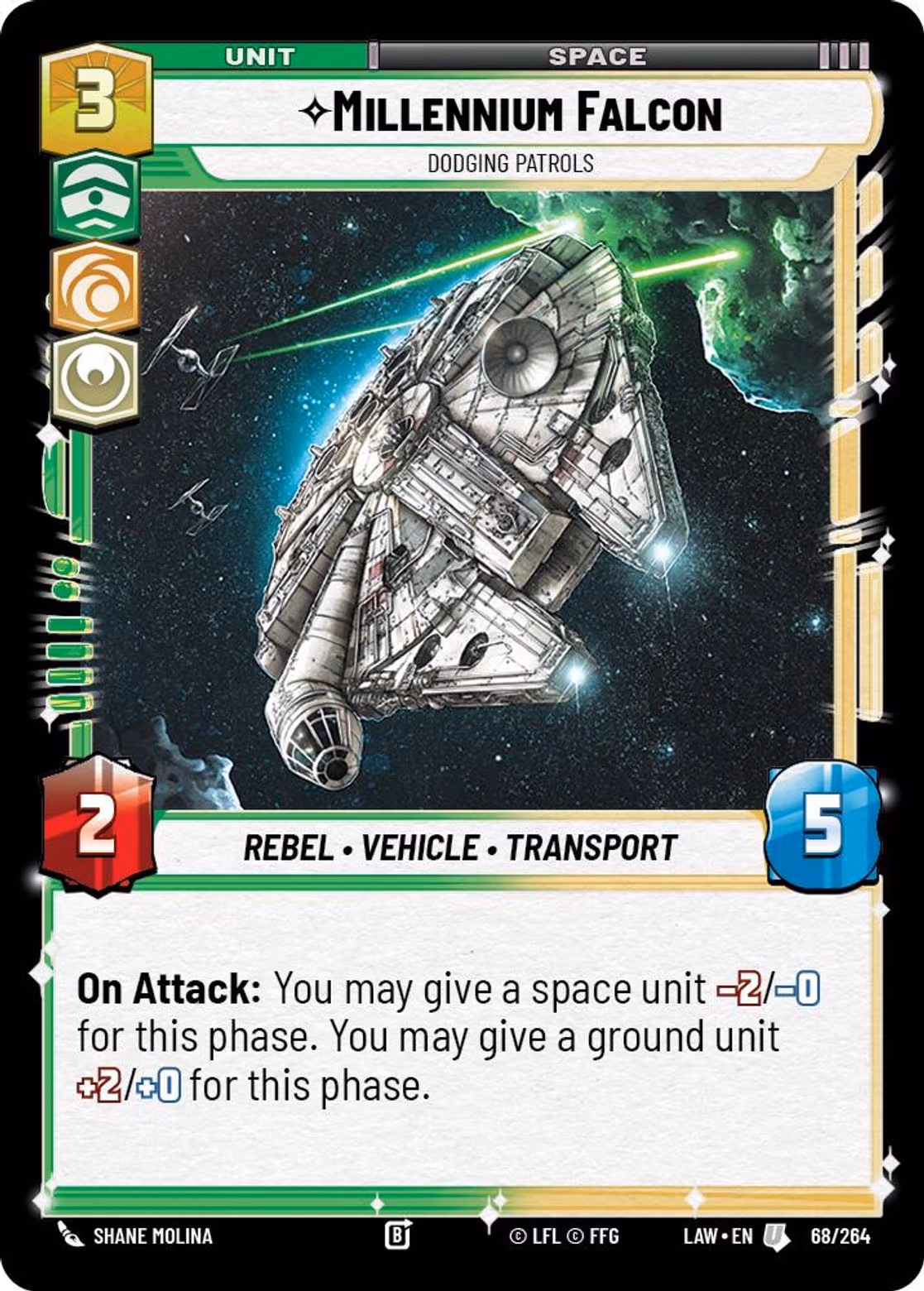 Millennium Falcon - Dodging Patrols LAW-068 Star Wars Unlimited card