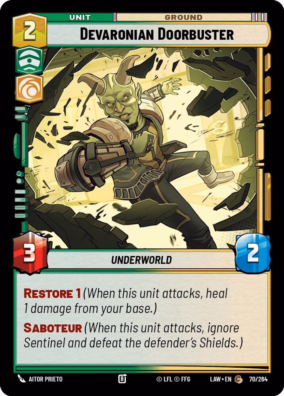 Devaronian Doorbuster LAW-070 Star Wars Unlimited card