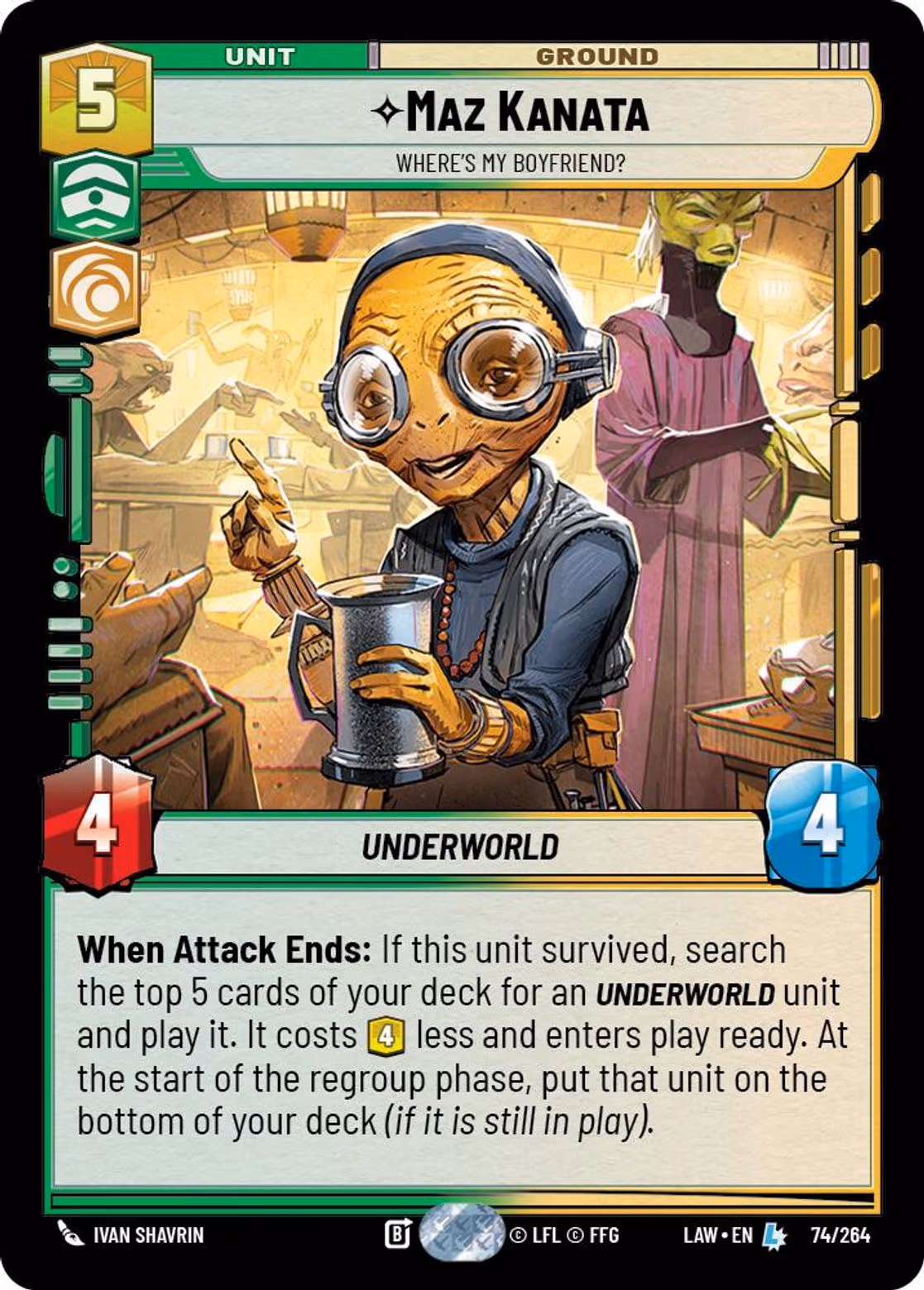 Maz Kanata - Where's My Boyfriend? LAW-074 Star Wars Unlimited card