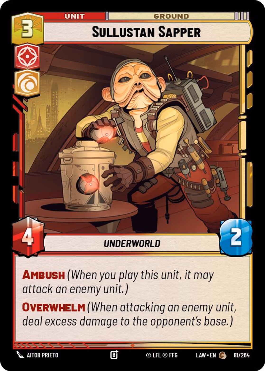 Sullustan Sapper LAW-081 Star Wars Unlimited card