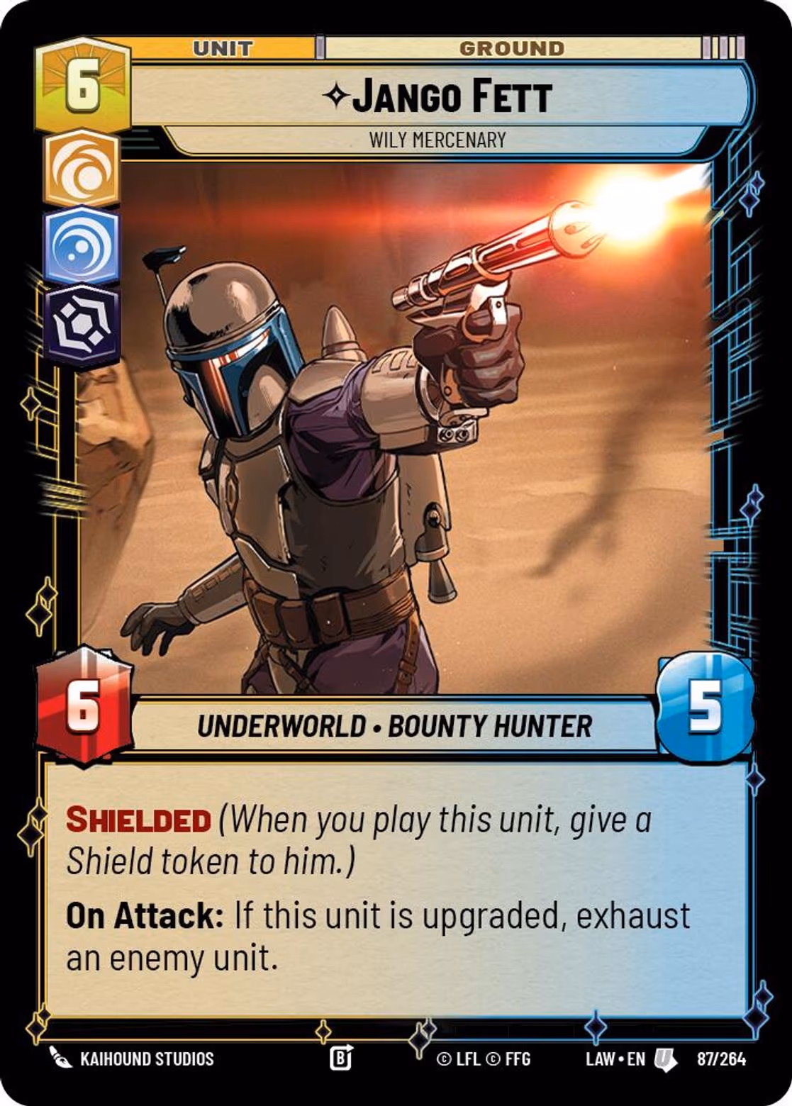 Jango Fett - Wily Mercenary LAW-087 Star Wars Unlimited card