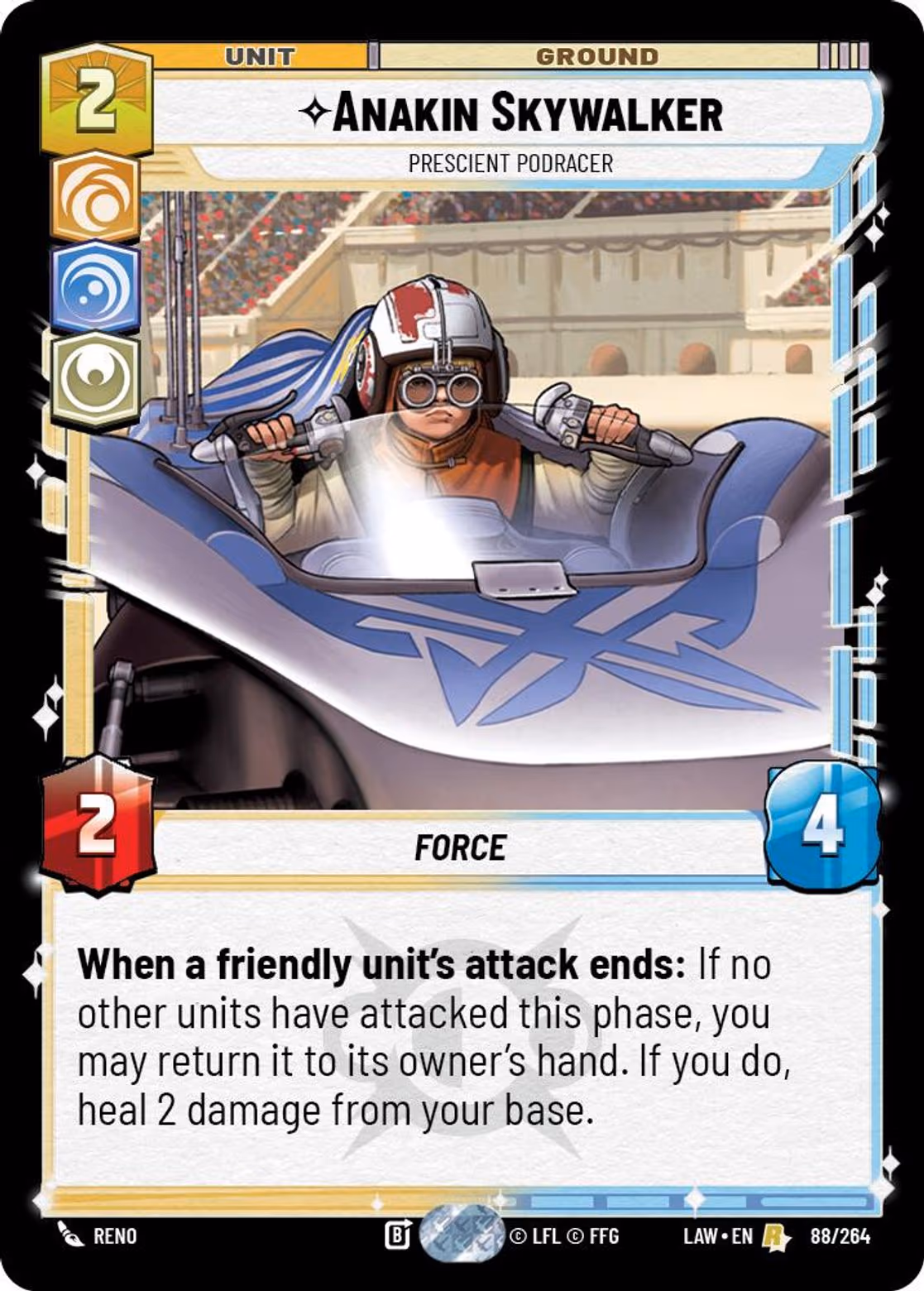 Anakin Skywalker - Prescient Podracer LAW-088 Star Wars Unlimited card