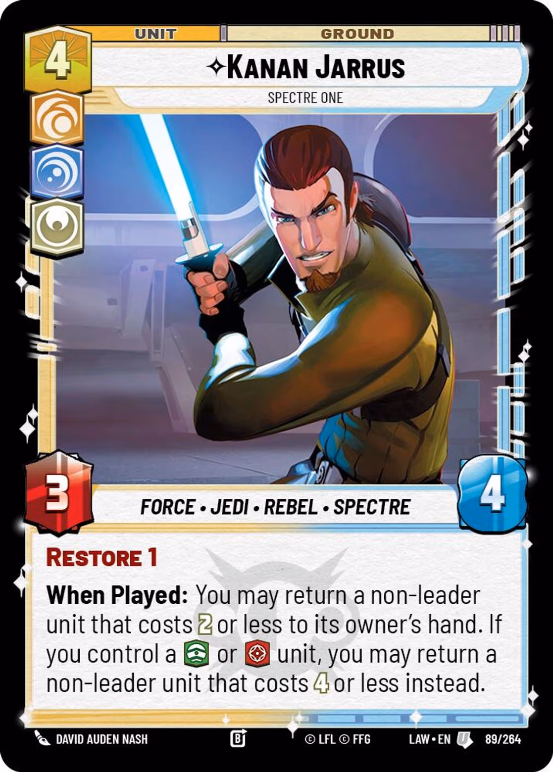 Kanan Jarrus - Spectre One LAW-089 Star Wars Unlimited card