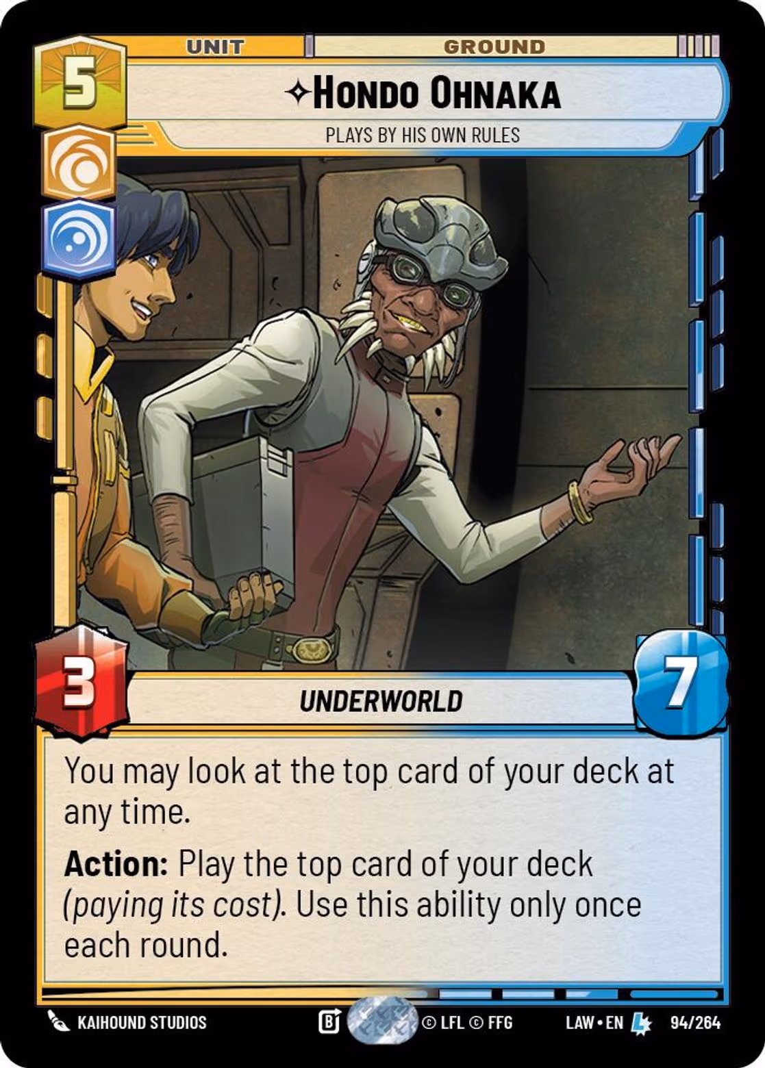 Hondo Ohnaka - Plays By His Own Rules LAW-094 Star Wars Unlimited card
