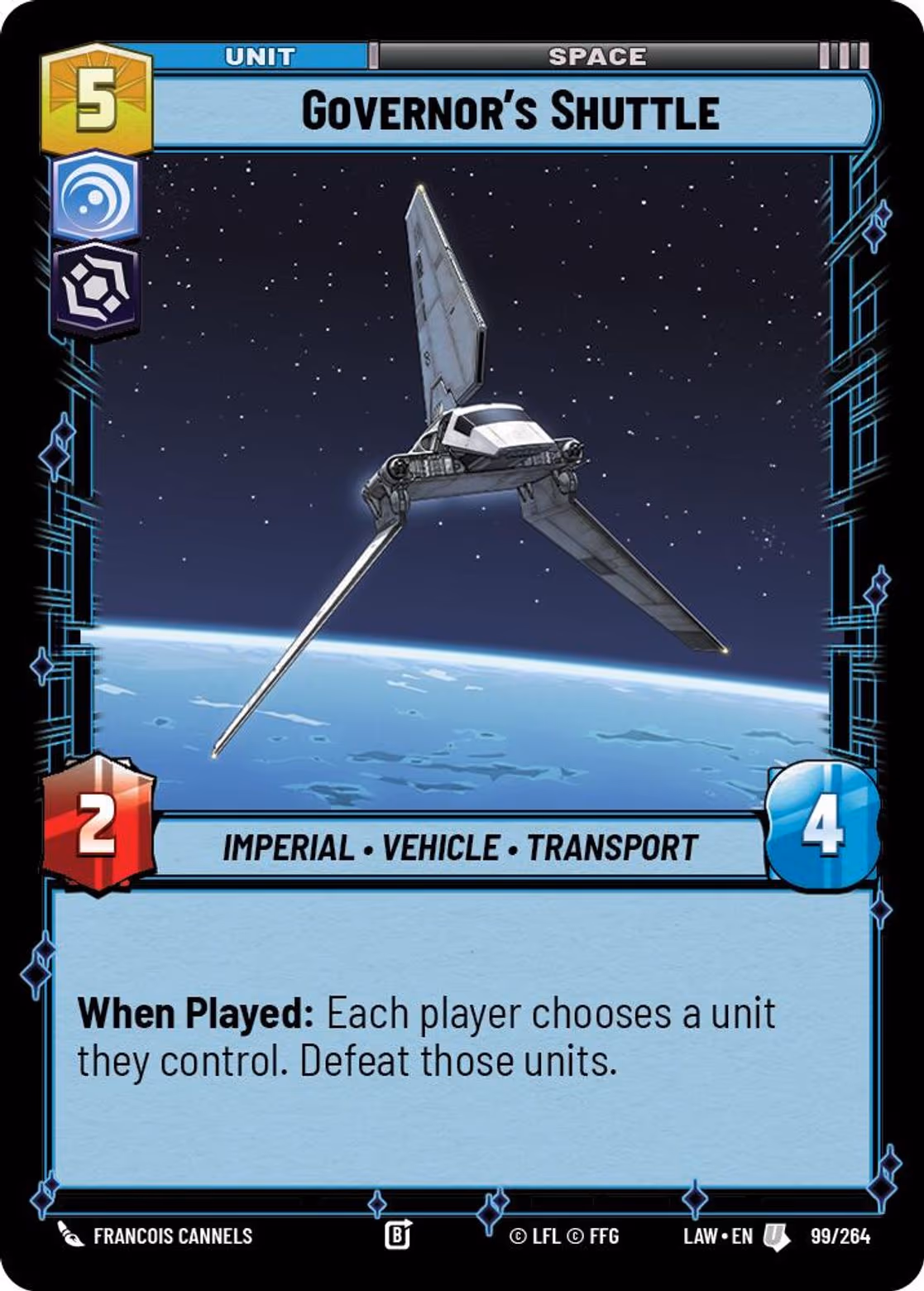 Governor's Shuttle LAW-099 Star Wars Unlimited card