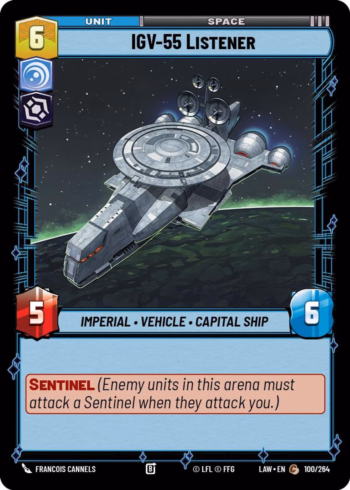 IGV-55 Listener LAW-100 Star Wars Unlimited card