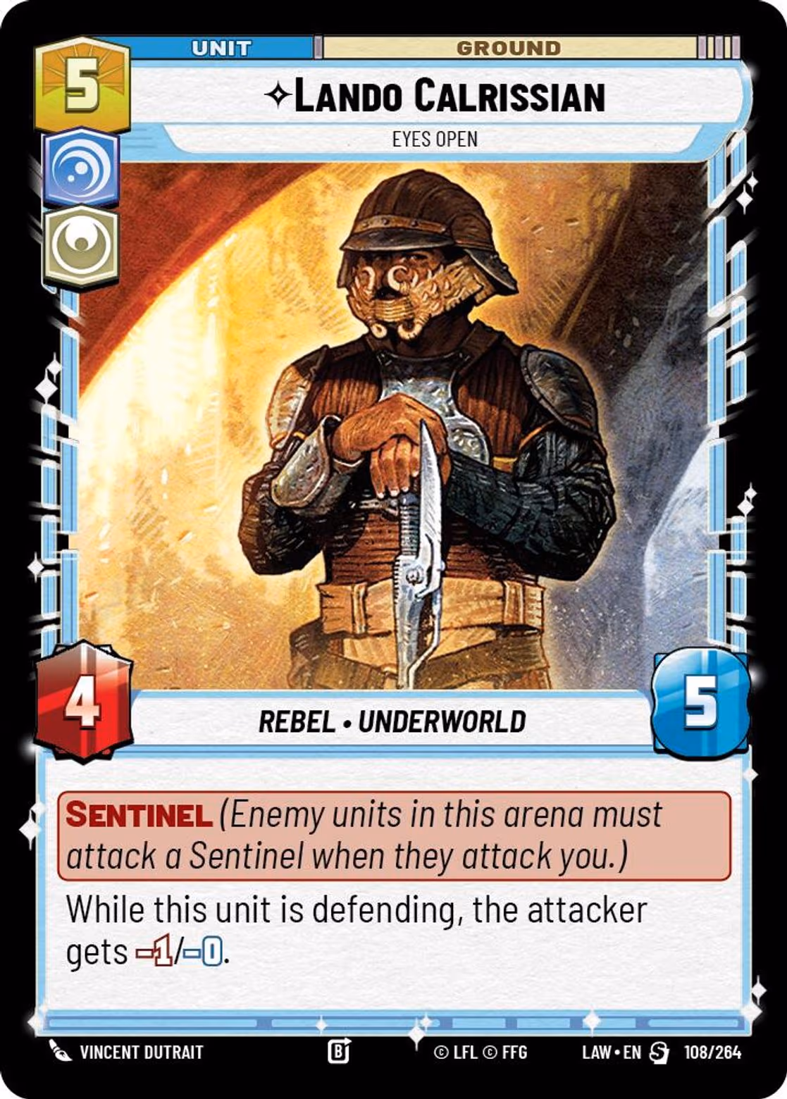 Lando Calrissian - Eyes Open LAW-108 Star Wars Unlimited card