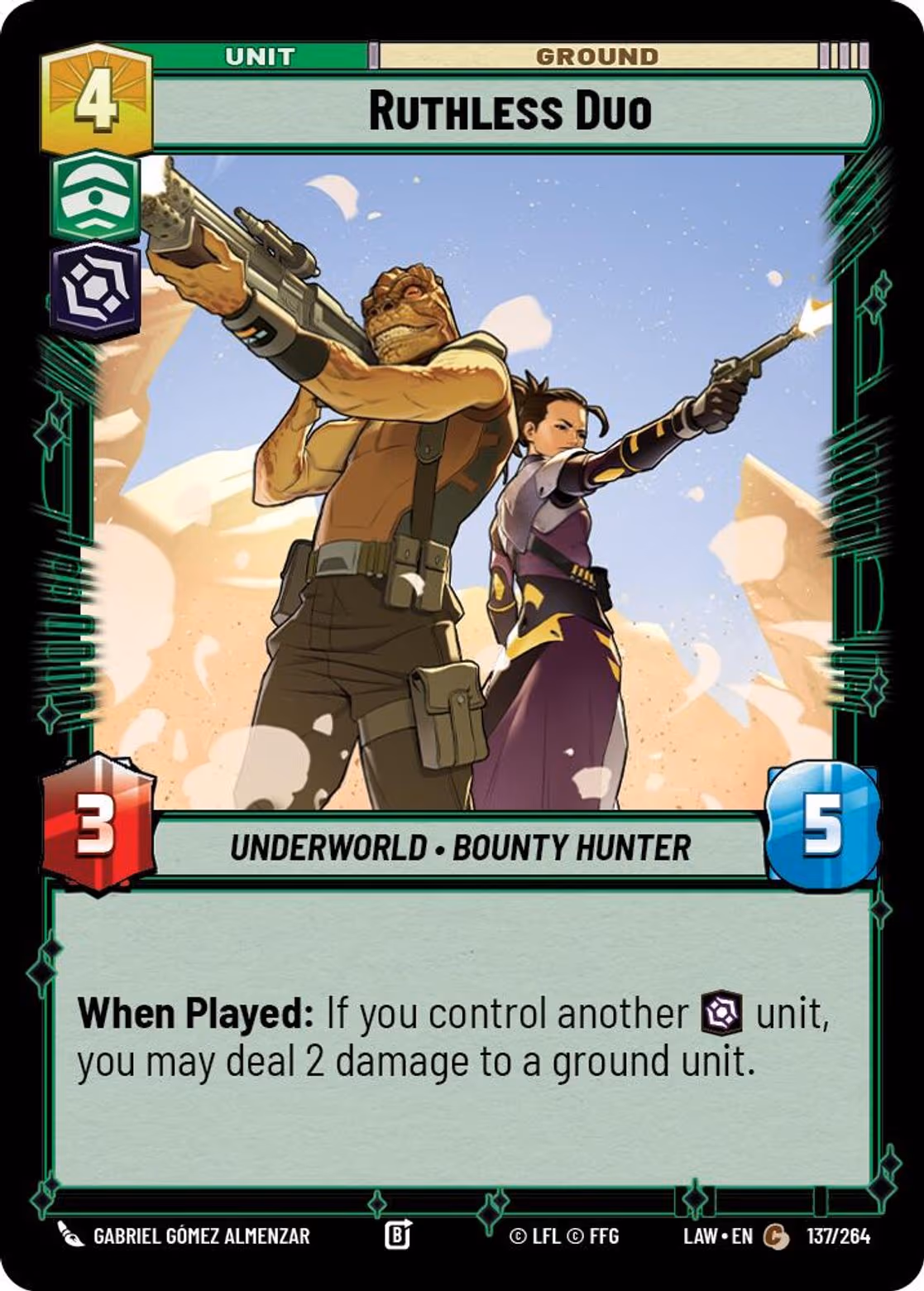Ruthless Duo LAW-137 Star Wars Unlimited card