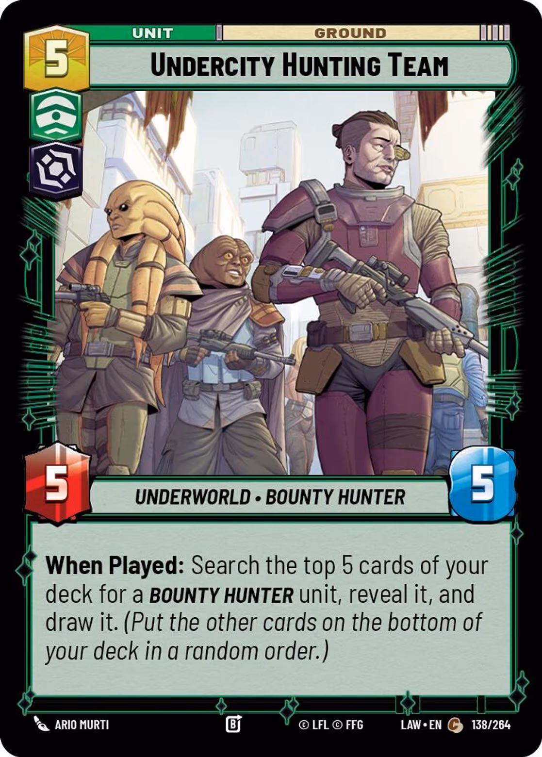 Undercity Hunting Team LAW-138 Star Wars Unlimited card