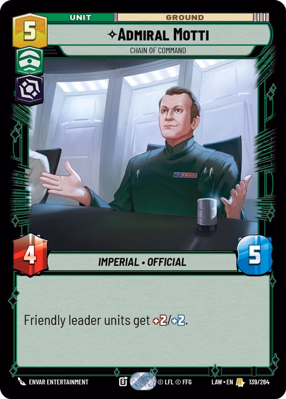 Admiral Motti - Chain of Command LAW-139 Star Wars Unlimited card