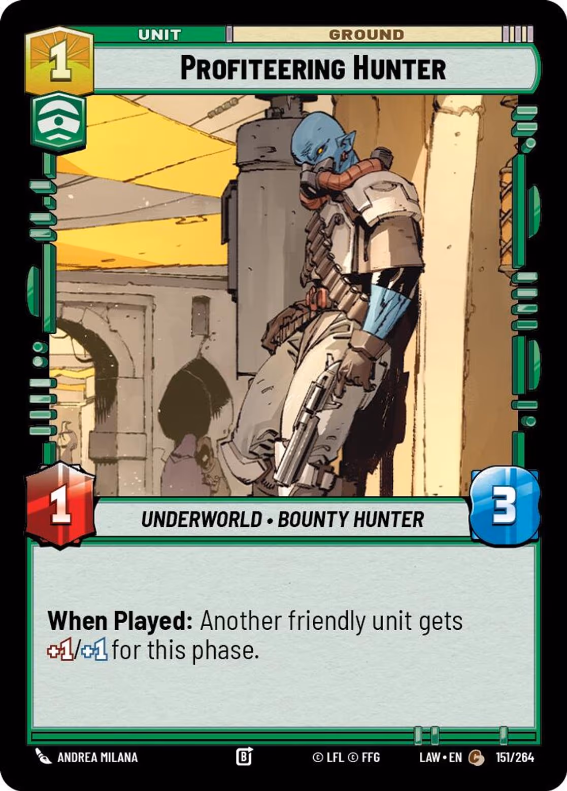 Profiteering Hunter LAW-151 Star Wars Unlimited card