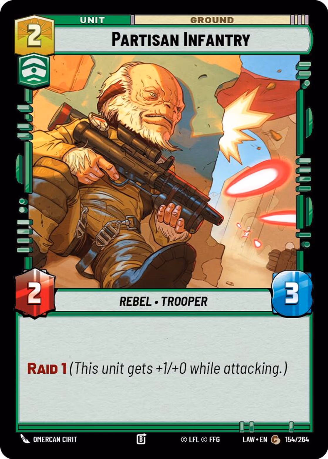 Partisan Infantry LAW-154 Star Wars Unlimited card