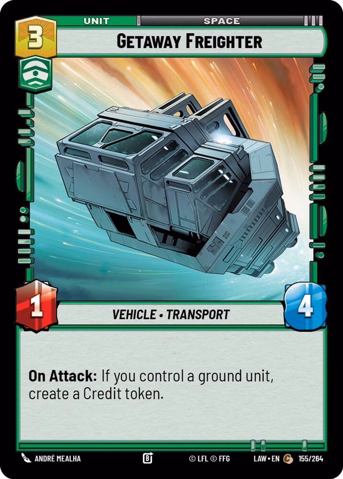 Getaway Freighter LAW-155 Star Wars Unlimited card