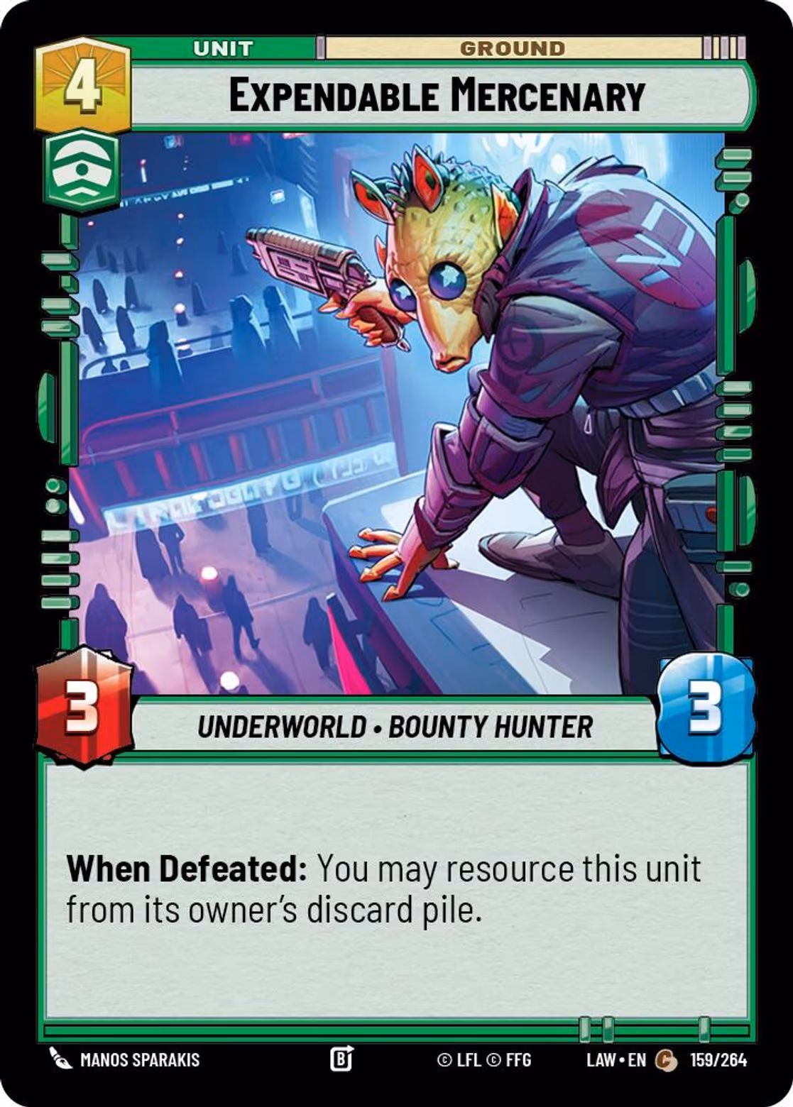Expendable Mercenary LAW-159 Star Wars Unlimited card