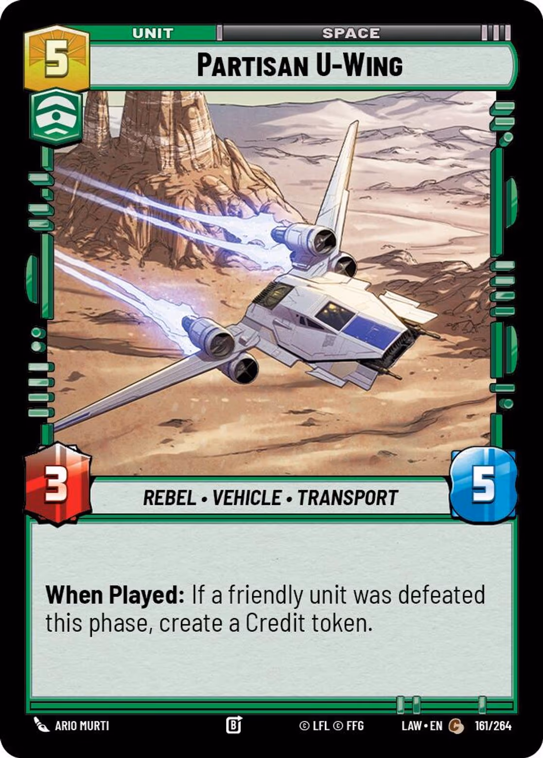 Partisan U-Wing LAW-161 Star Wars Unlimited card