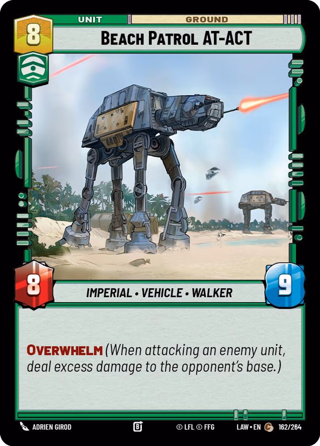 Beach Patrol AT-ACT LAW-162 Star Wars Unlimited card