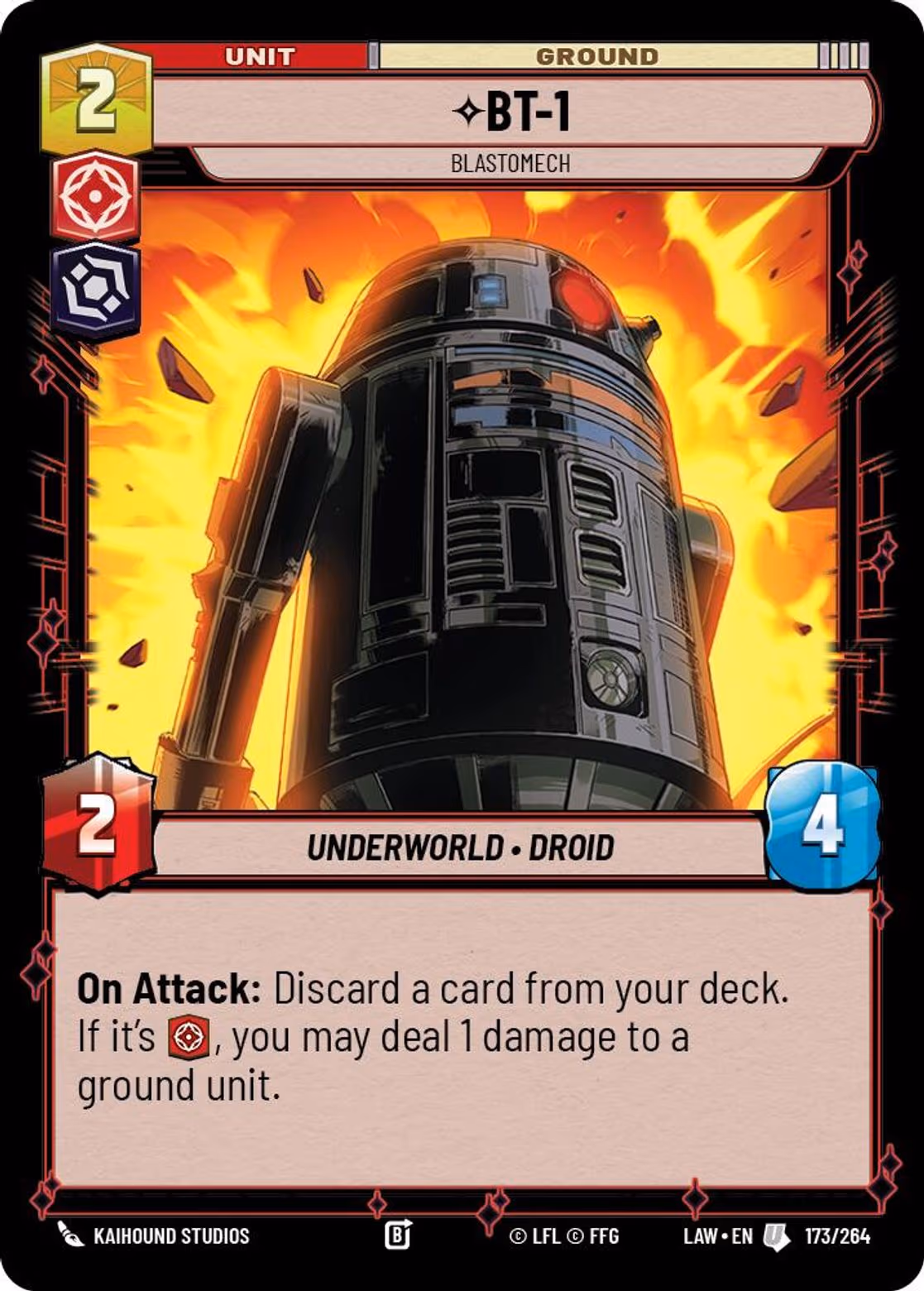 BT-1 - Blastomech LAW-173 Star Wars Unlimited card