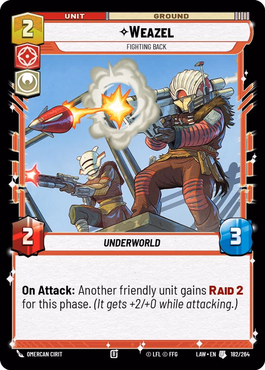 Weazel - Fighting Back LAW-182 Star Wars Unlimited card