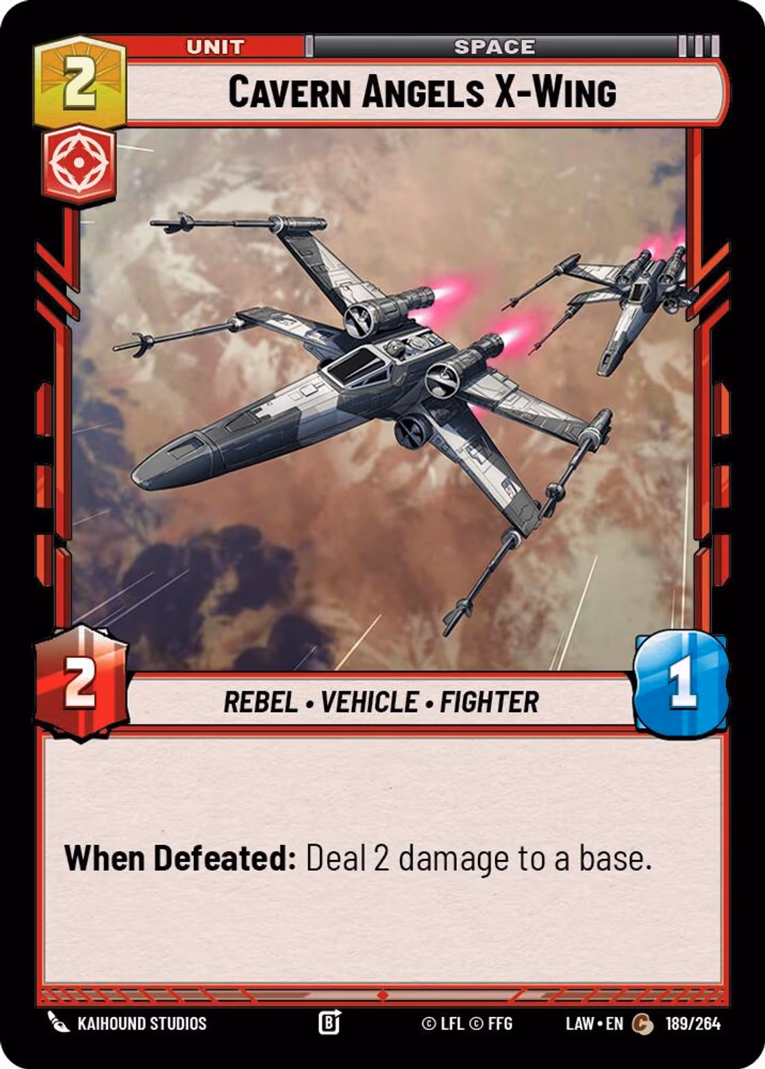 Cavern Angels X-Wing LAW-189 Star Wars Unlimited card