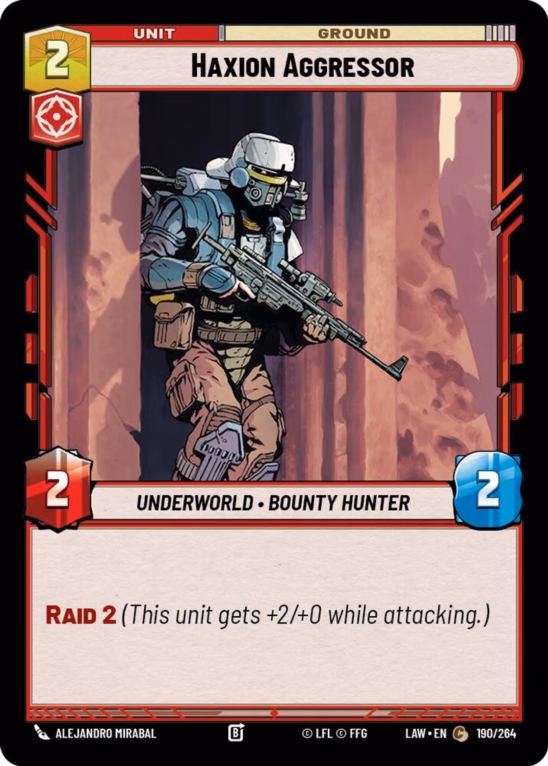 Haxion Aggressor LAW-190 Star Wars Unlimited card