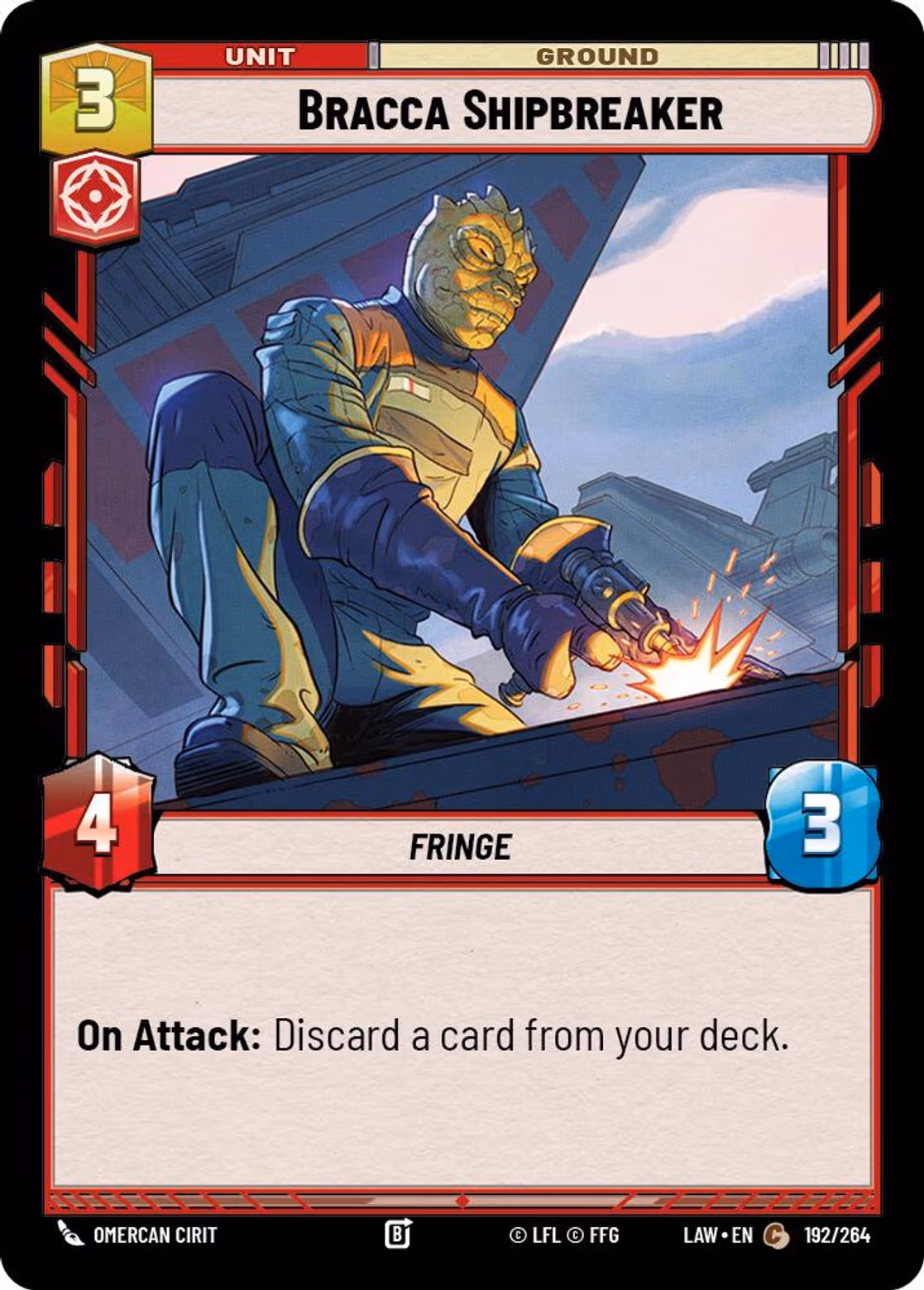 Bracca Shipbreaker LAW-192 Star Wars Unlimited card