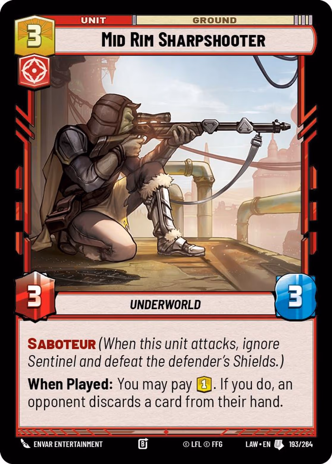 Mid Rim Sharpshooter LAW-193 Star Wars Unlimited card