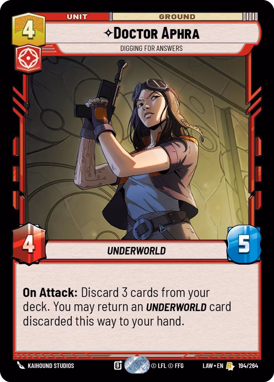 Doctor Aphra - Digging For Answers LAW-194 Star Wars Unlimited card