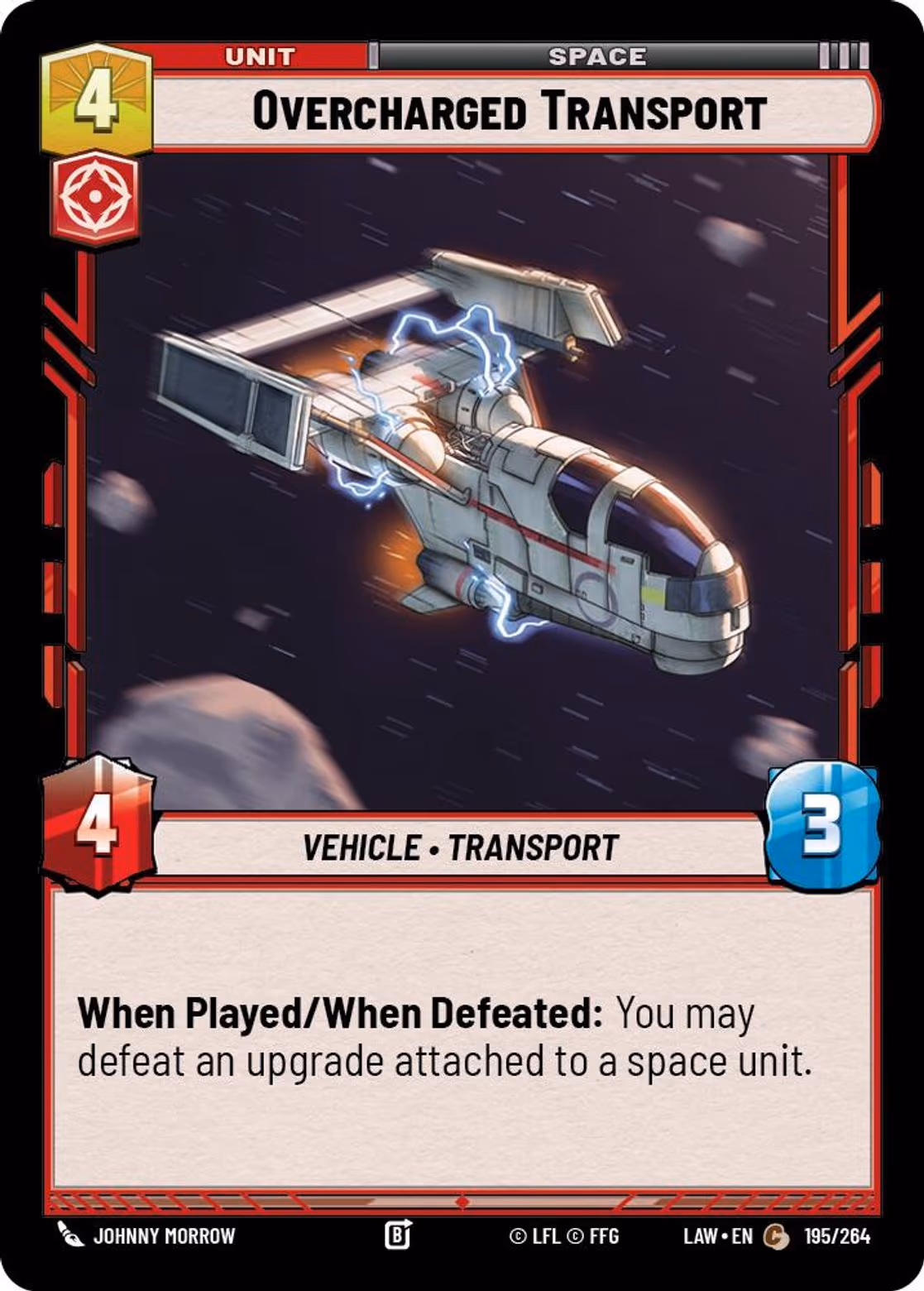 Overcharged Transport LAW-195 Star Wars Unlimited card