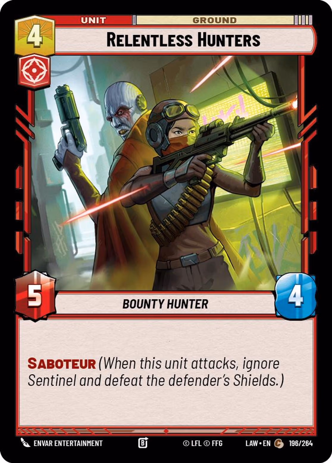 Relentless Hunters LAW-196 Star Wars Unlimited card