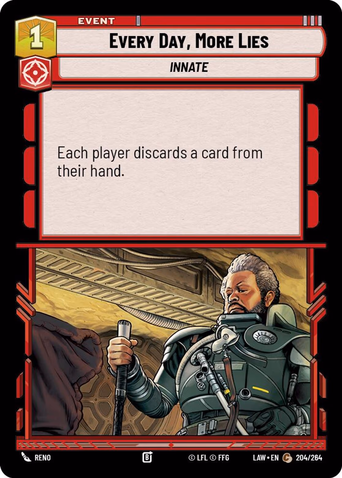 Every Day, More Lies LAW-204 Star Wars Unlimited card