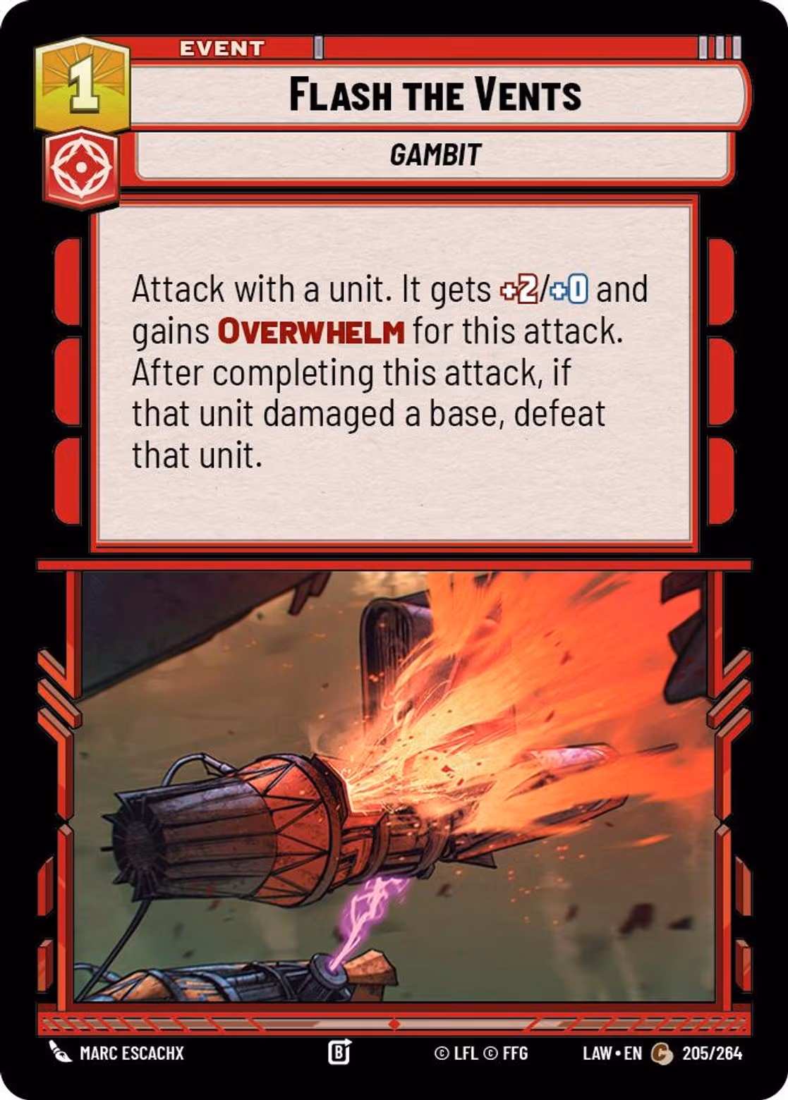 Flash the Vents LAW-205 Star Wars Unlimited card
