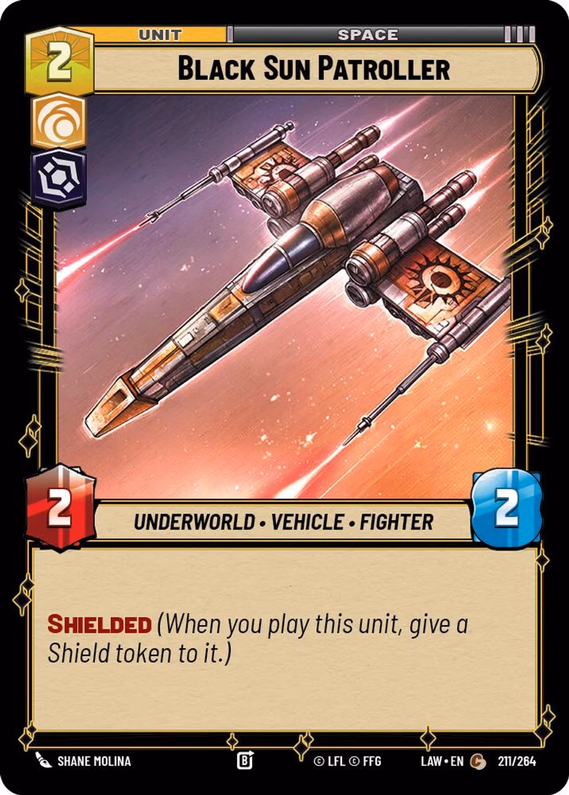 Black Sun Patroller LAW-211 Star Wars Unlimited card