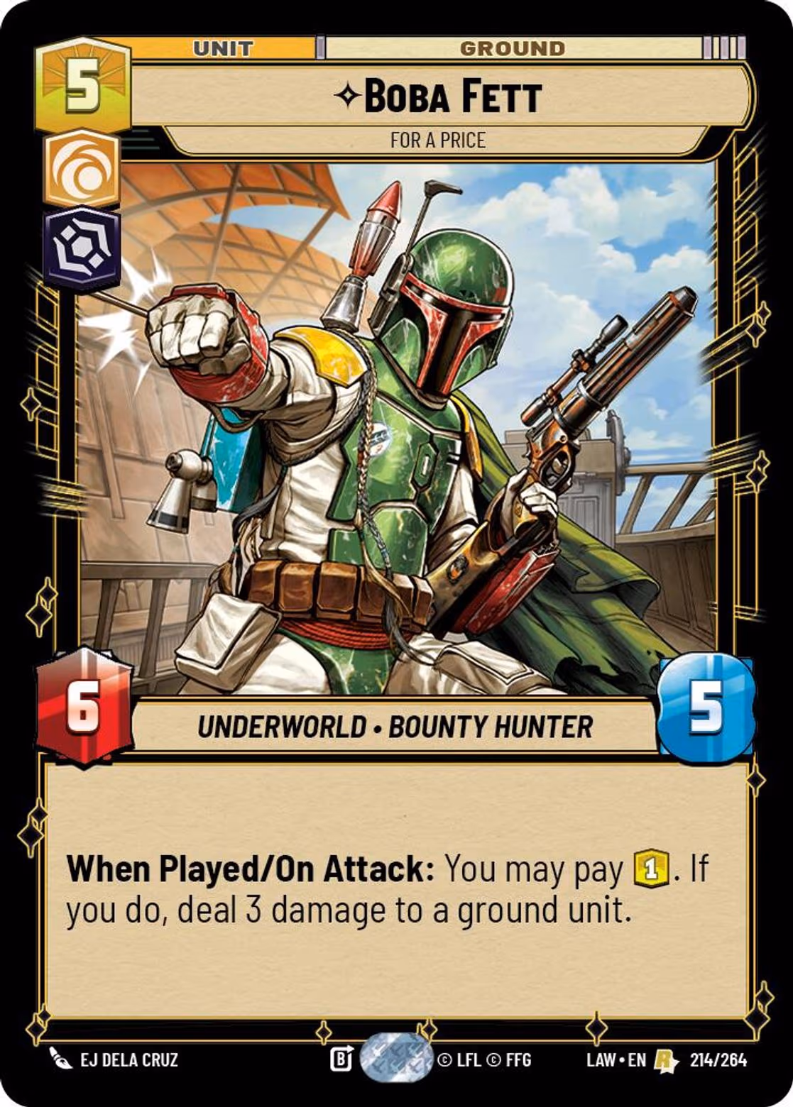 Boba Fett - For a Price LAW-214 Star Wars Unlimited card