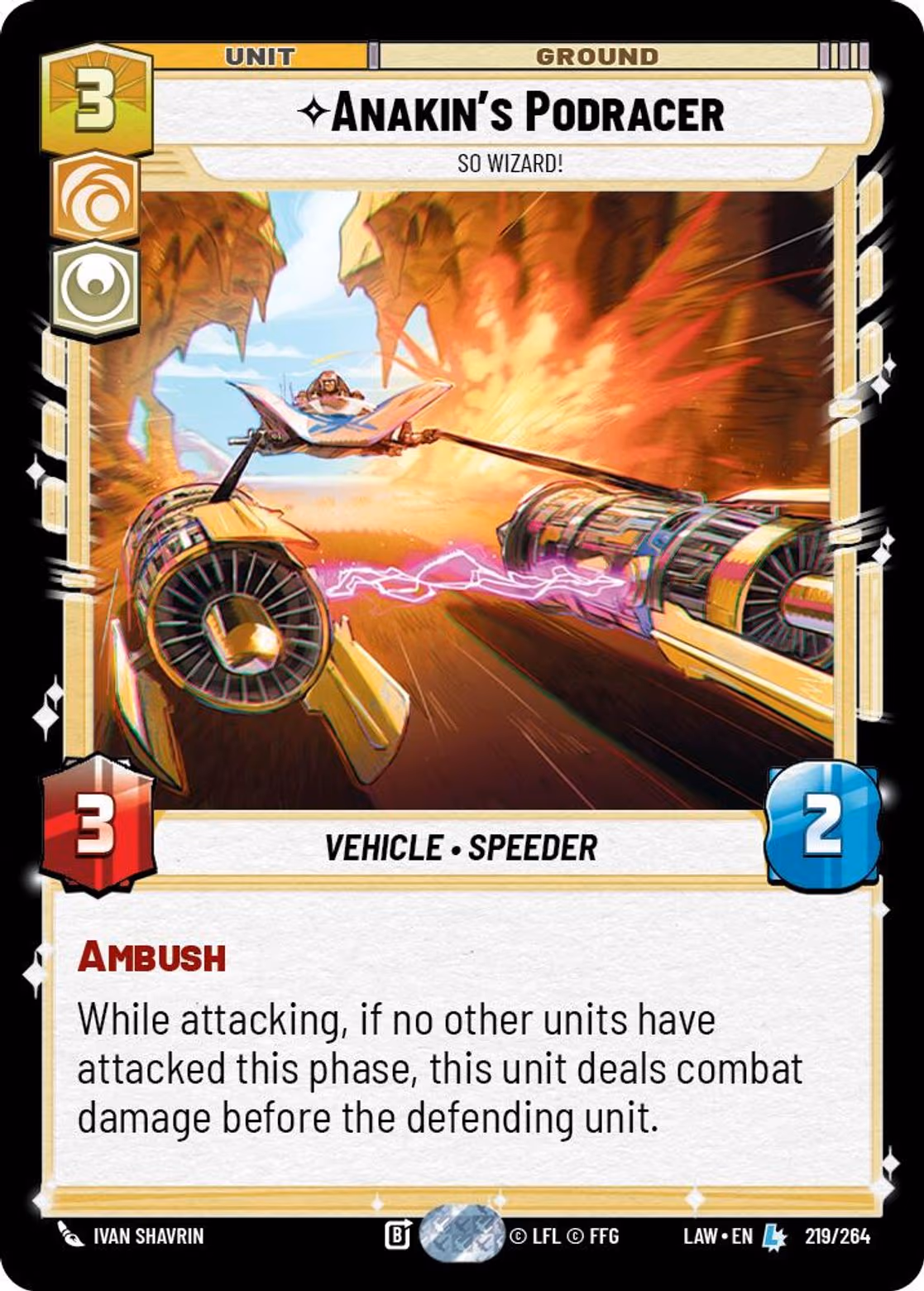 Anakin's Podracer - So Wizard! LAW-219 Star Wars Unlimited card