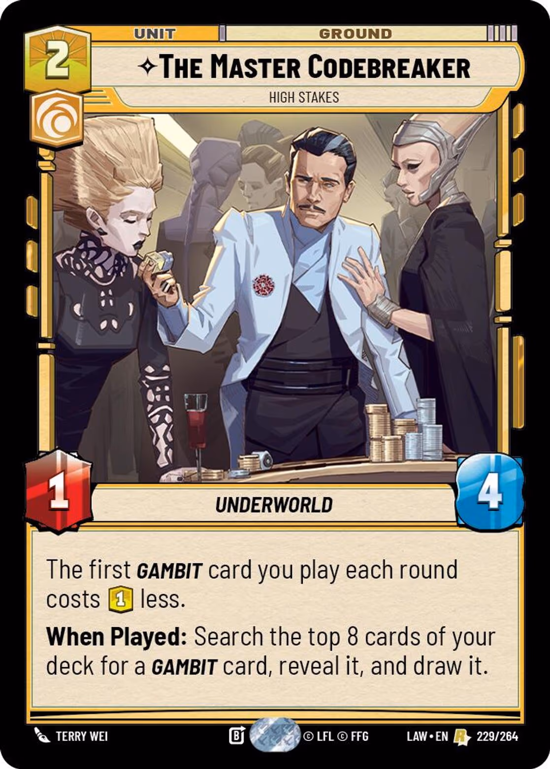 The Master Codebreaker - High Stakes LAW-229 Star Wars Unlimited card