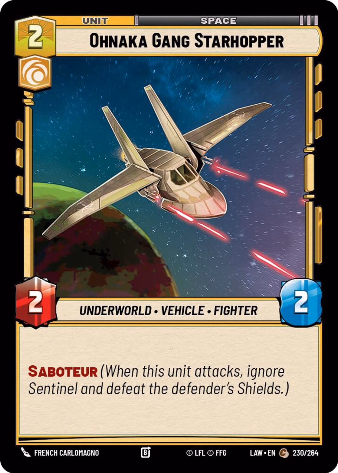 Ohnaka Gang Starhopper LAW-230 Star Wars Unlimited card