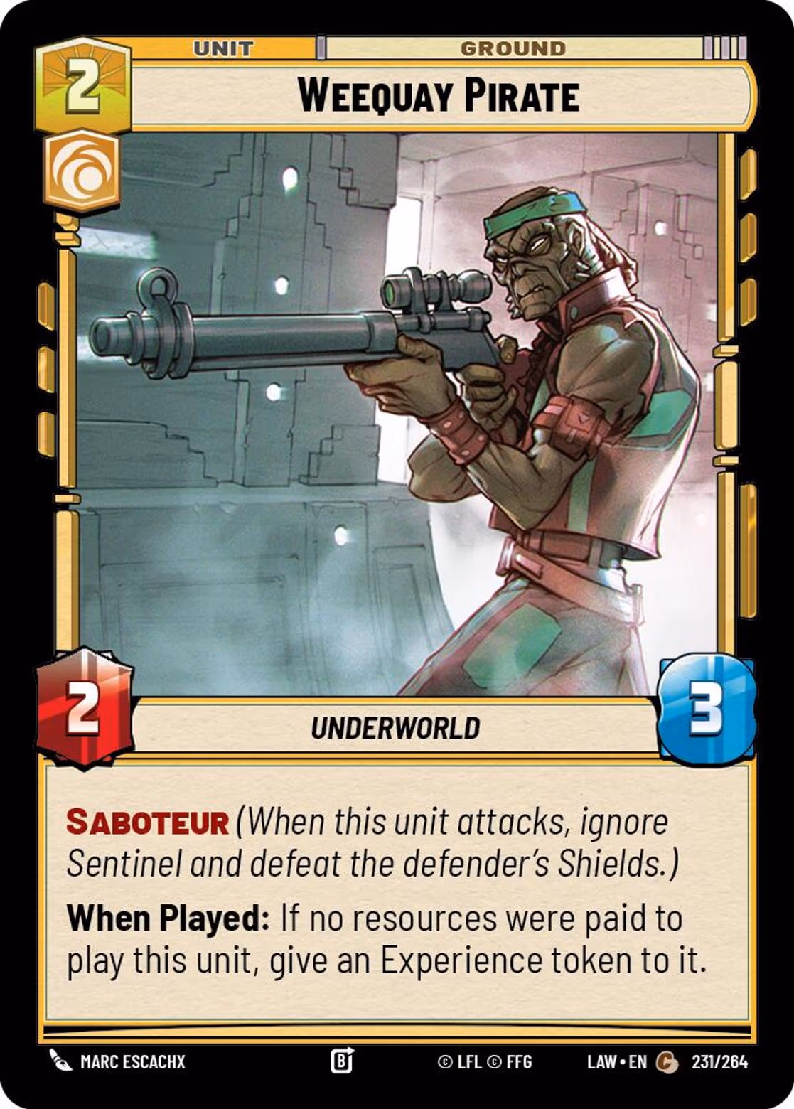 Weequay Pirate LAW-231 Star Wars Unlimited card