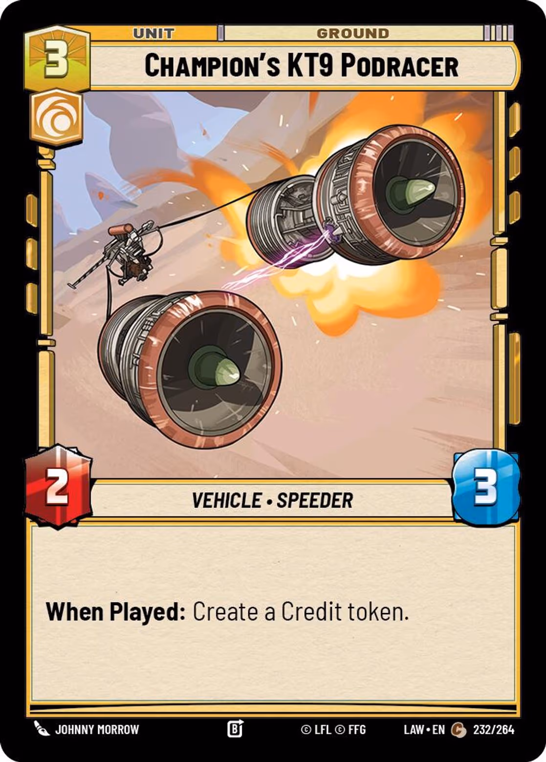 Champion's KT9 Podracer LAW-232 Star Wars Unlimited card
