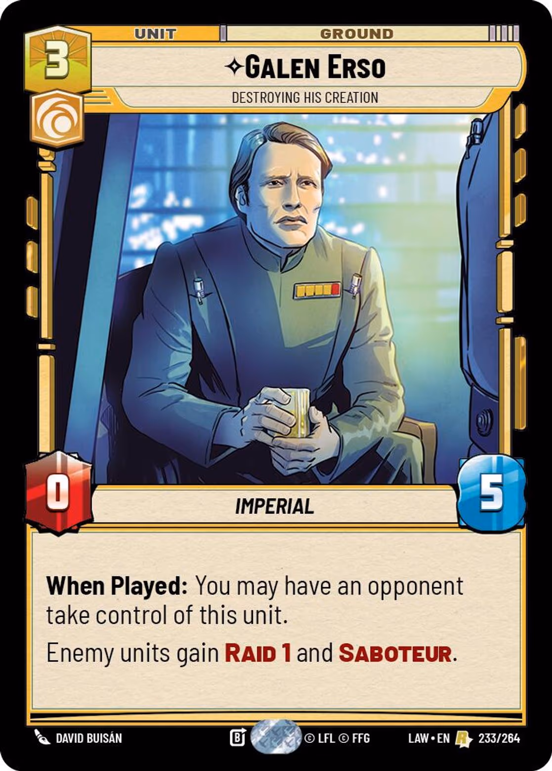 Galen Erso - Destroying His Creation LAW-233 Star Wars Unlimited card