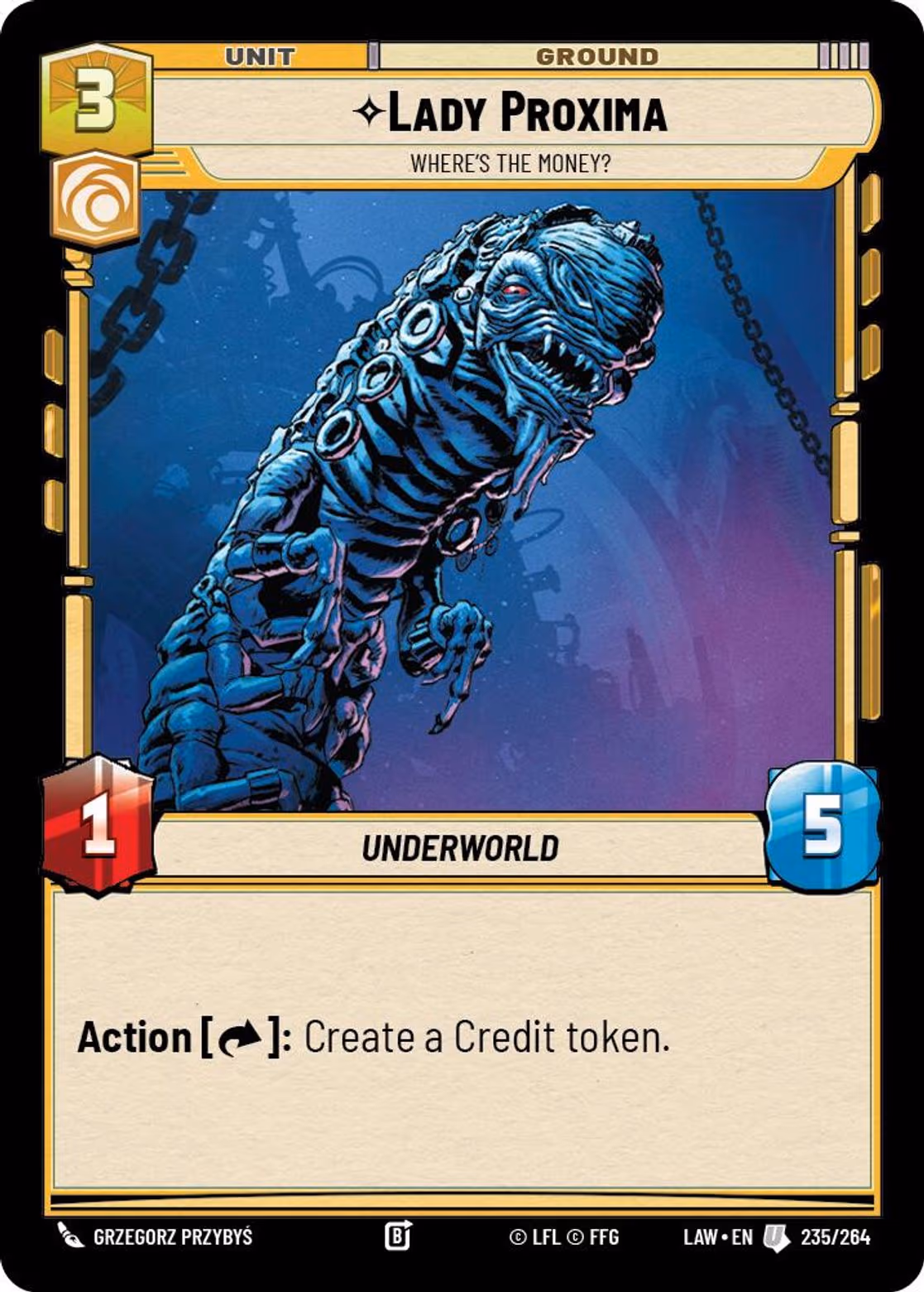 Lady Proxima - Where's the Money? LAW-235 Star Wars Unlimited card