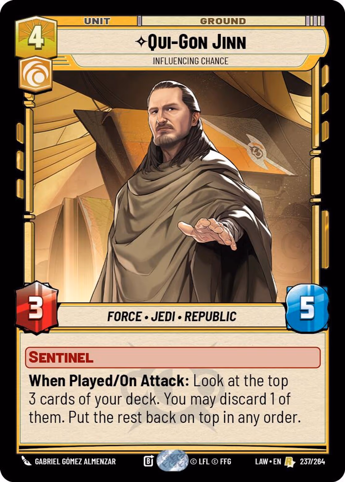 Qui-Gon Jinn - Influencing Chance LAW-237 Star Wars Unlimited card