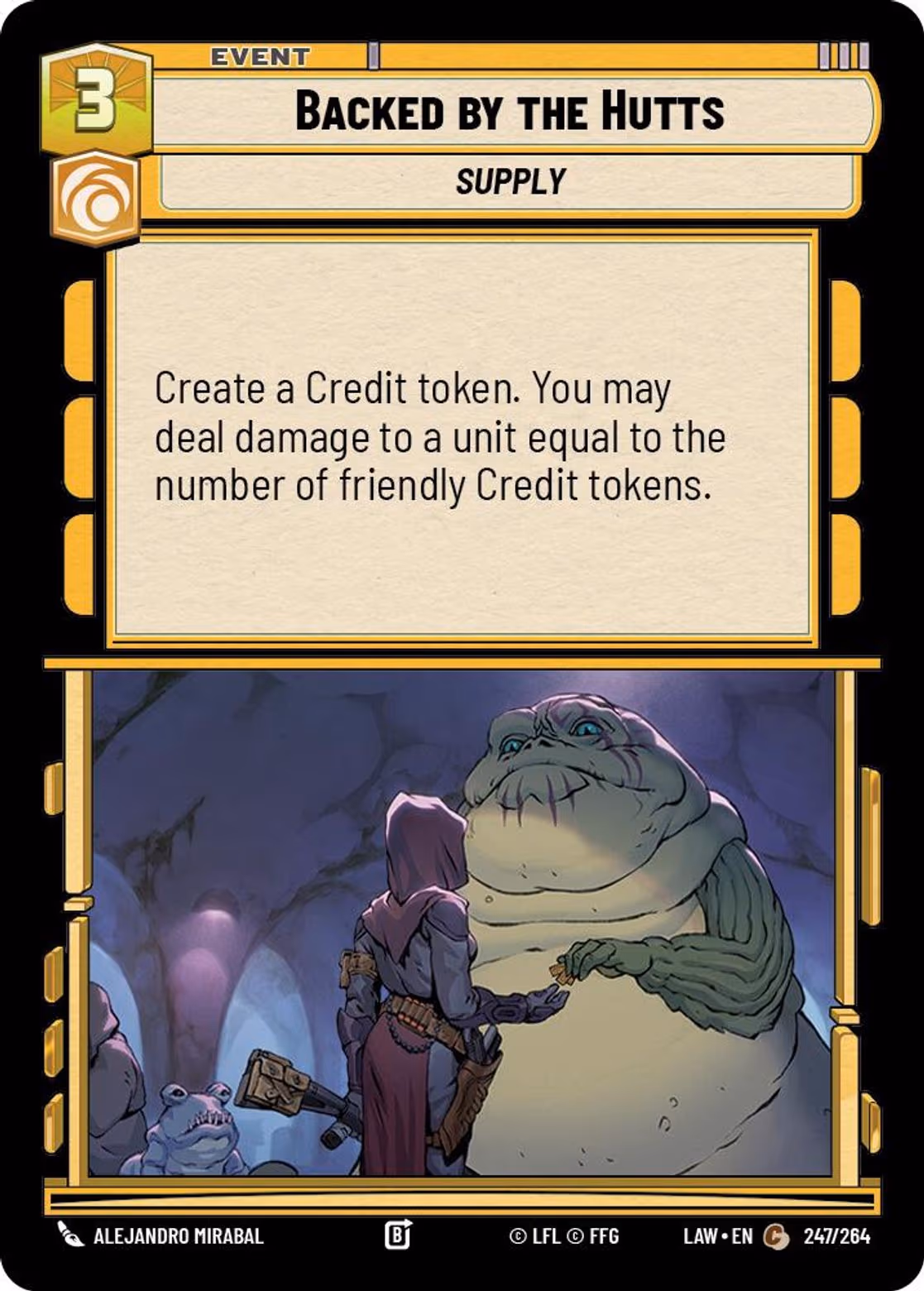 Backed by the Hutts LAW-247 Star Wars Unlimited card