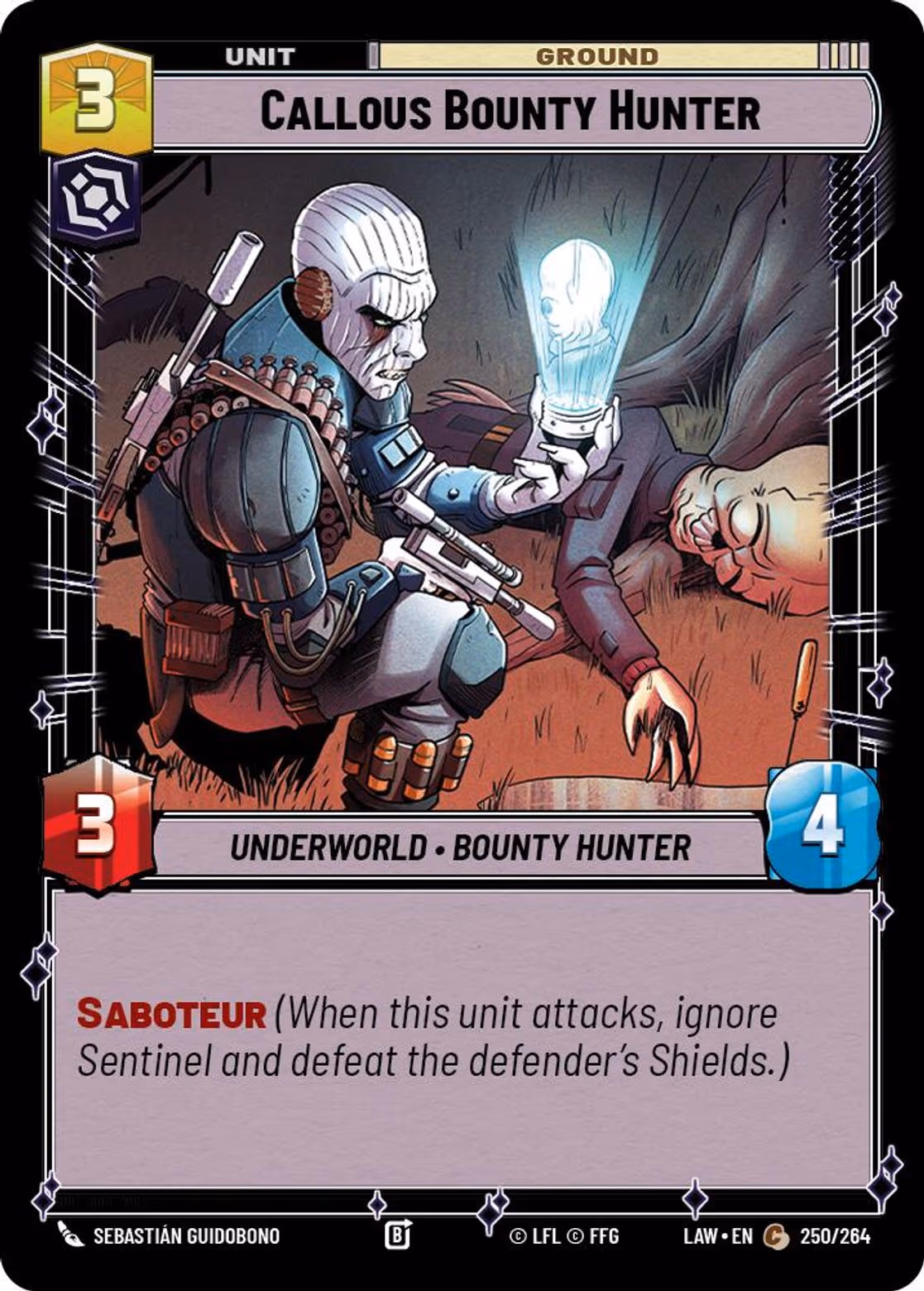 Callous Bounty Hunter LAW-250 Star Wars Unlimited card