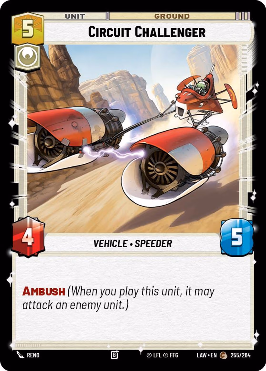 Circuit Challenger LAW-255 Star Wars Unlimited card