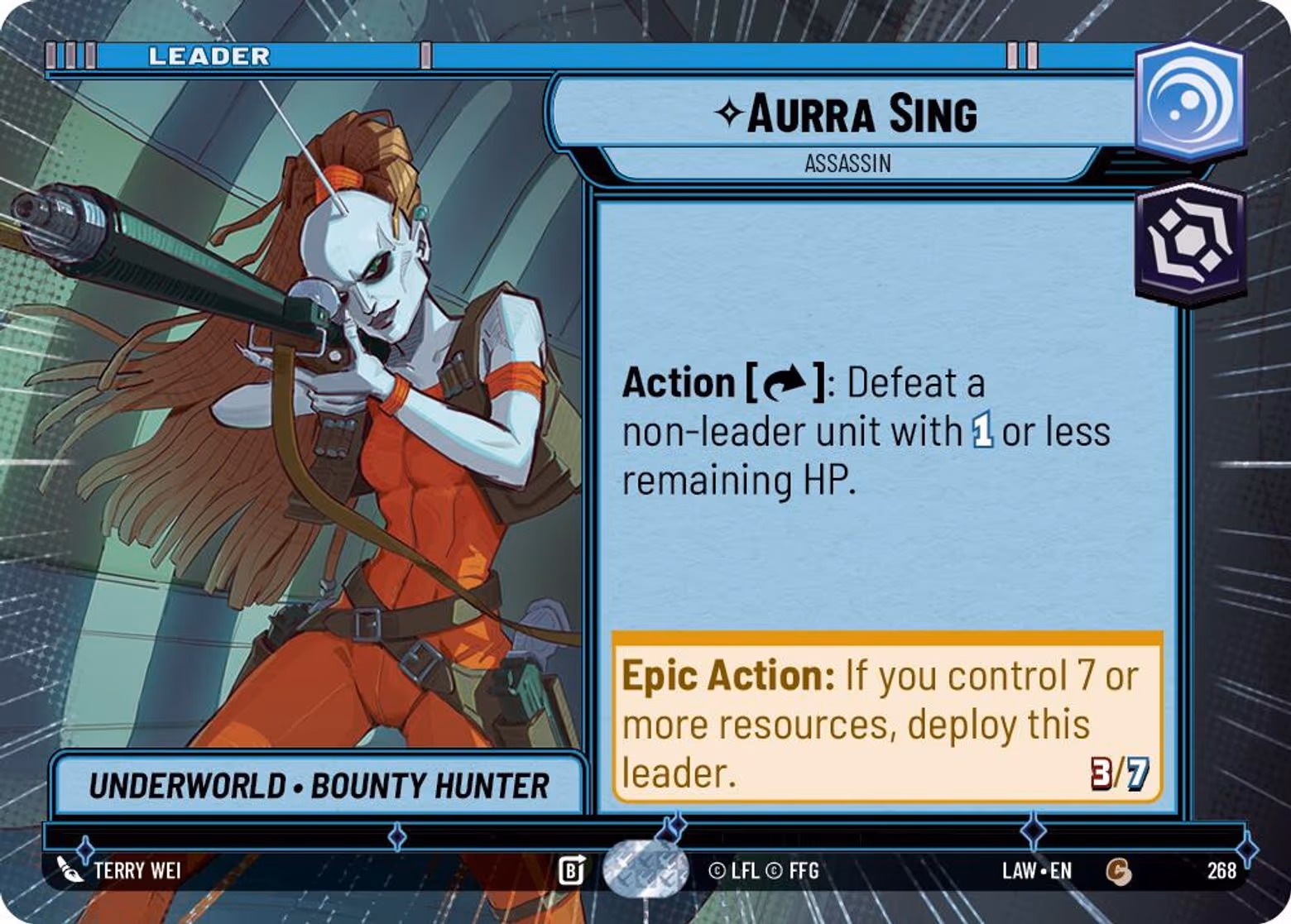 Aurra Sing - Assassin LAW-268 Hyperspace Star Wars Unlimited card